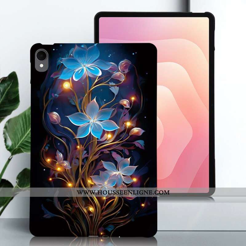 Coque Samsung Galaxy Tab S11 Fleurettes Bleues