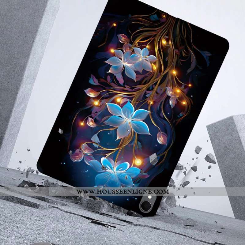 Coque Samsung Galaxy Tab S11 Fleurettes Bleues