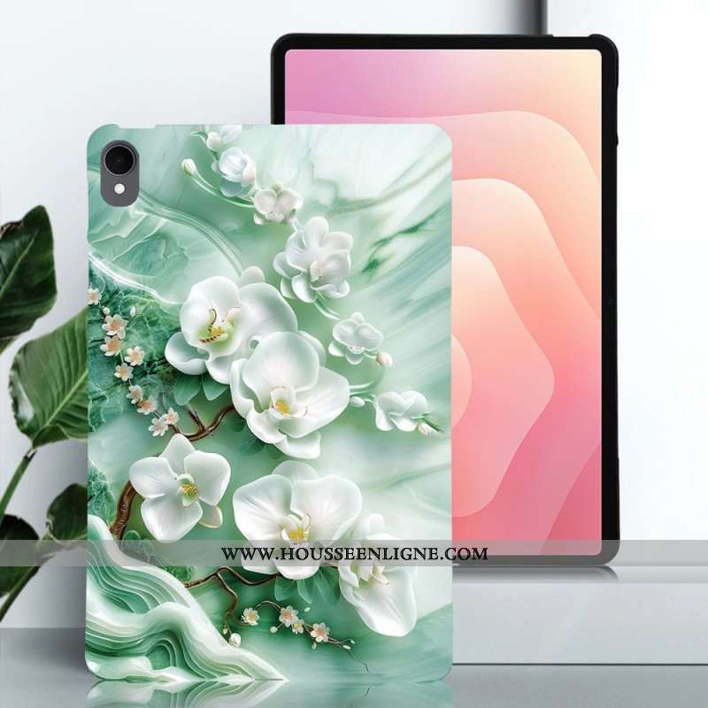Coque Samsung Galaxy Tab S11 Fleurs de jade