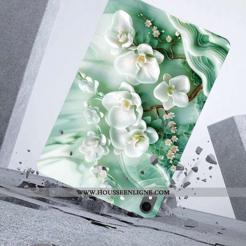 Coque Samsung Galaxy Tab S11 Fleurs de jade
