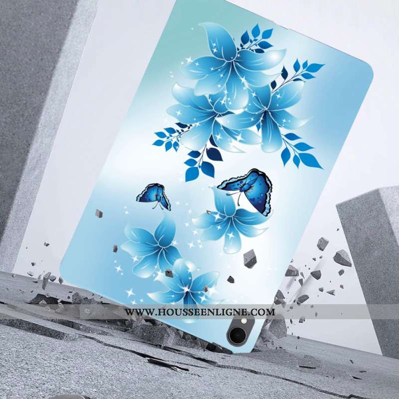 Coque Samsung Galaxy Tab S11 Petits Papillons Bleus