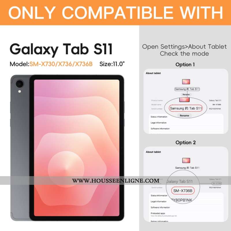 Coque Samsung Galaxy Tab S11 Support Rotatif à