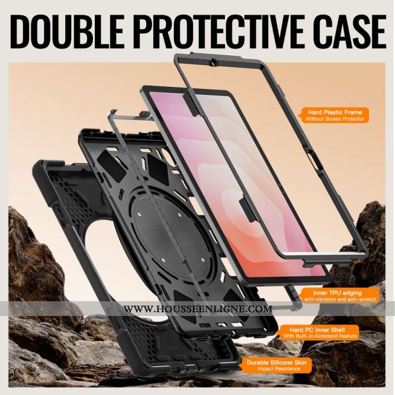 Coque Samsung Galaxy Tab S11 Triple Protection avec Anneau-Support