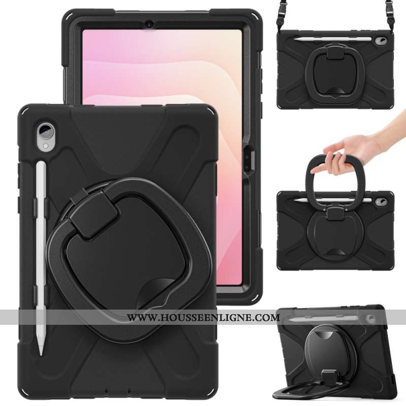 Coque Samsung Galaxy Tab S11 Triple Protection avec Bandoulière et Anneau-Support