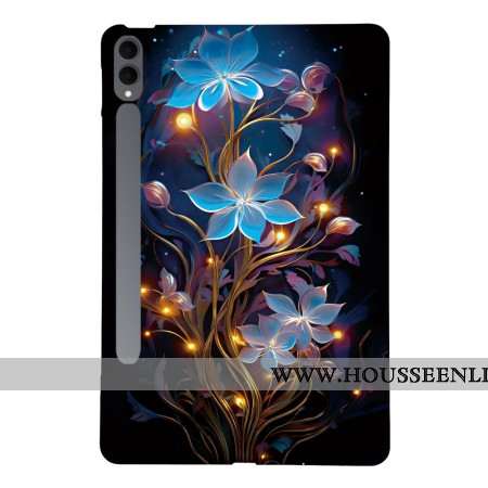 Coque Samsung Galaxy Tab S11 Ultra Fleurettes Bleues