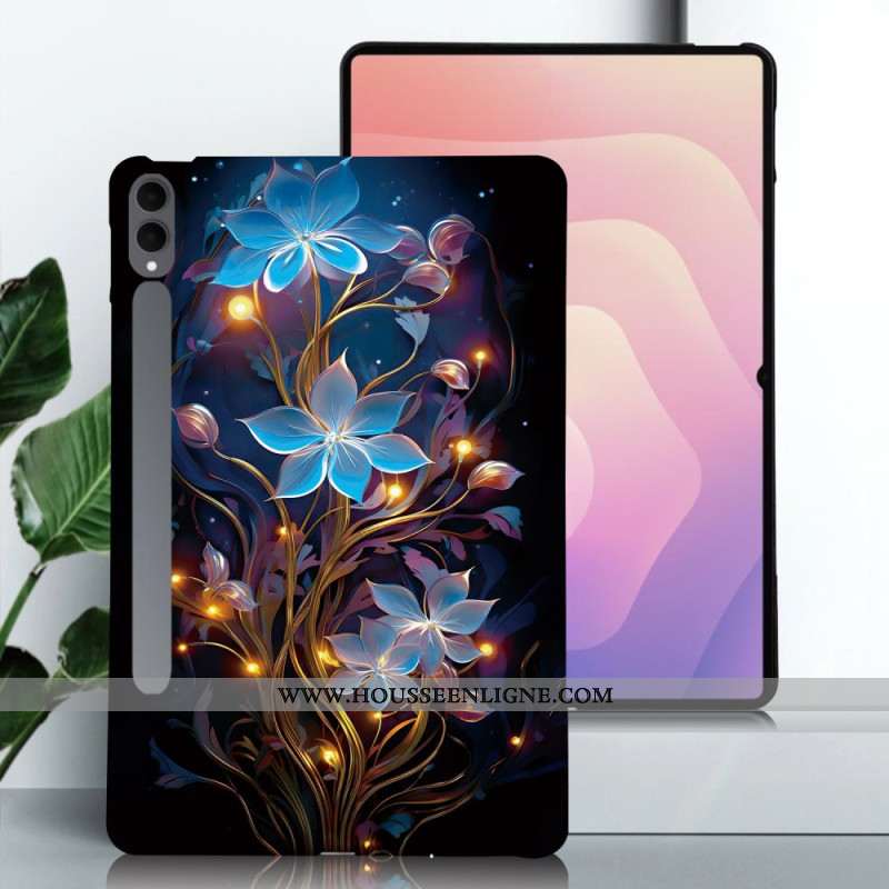 Coque Samsung Galaxy Tab S11 Ultra Fleurettes Bleues