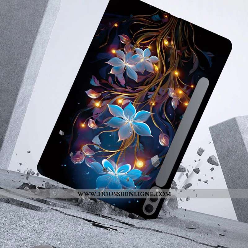 Coque Samsung Galaxy Tab S11 Ultra Fleurettes Bleues