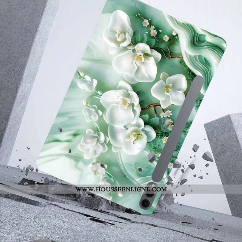 Coque Samsung Galaxy Tab S11 Ultra Fleurs de Jade