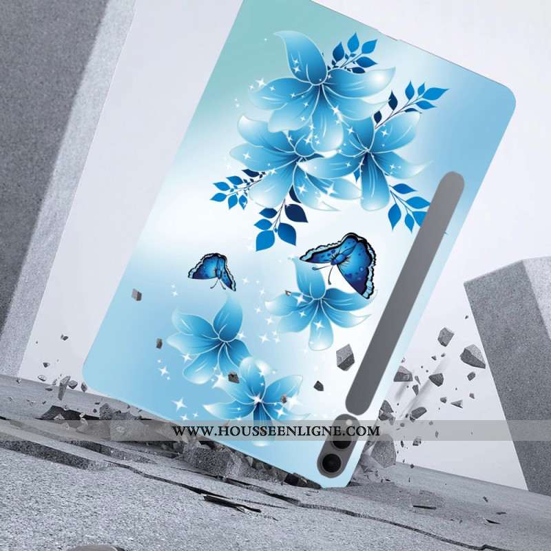 Coque Samsung Galaxy Tab S11 Ultra Papillons Bleus