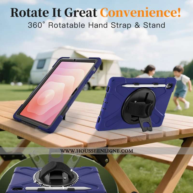 Coque Samsung Galaxy Tab S11 Ultra Résistante avec Porte-Stylet et Bandoulière