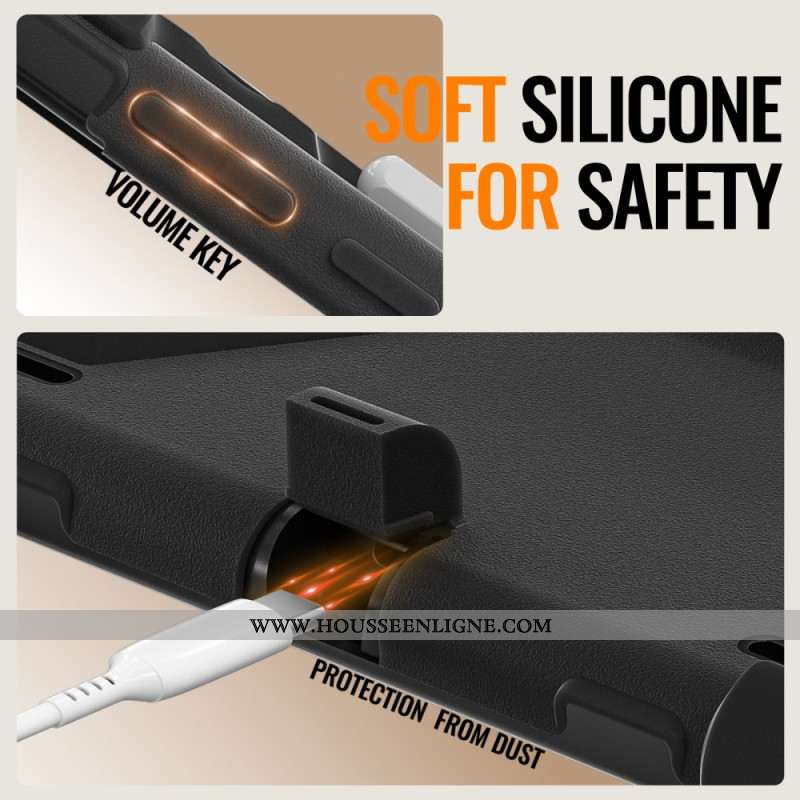 Coque Samsung Galaxy Tab S11 Ultra Triple Protection avec Poignée Rotative à