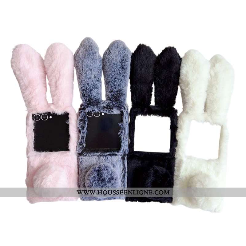 Coque Samsung Galaxy Z Flip 7 5G Oreilles de Lapin en Peluche