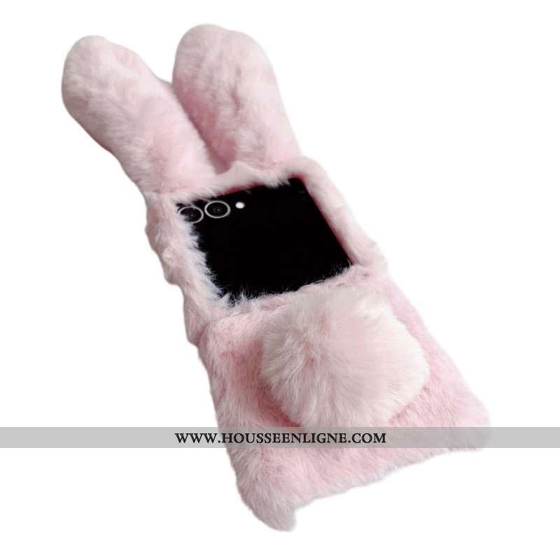 Coque Samsung Galaxy Z Flip 7 5G Oreilles de Lapin en Peluche