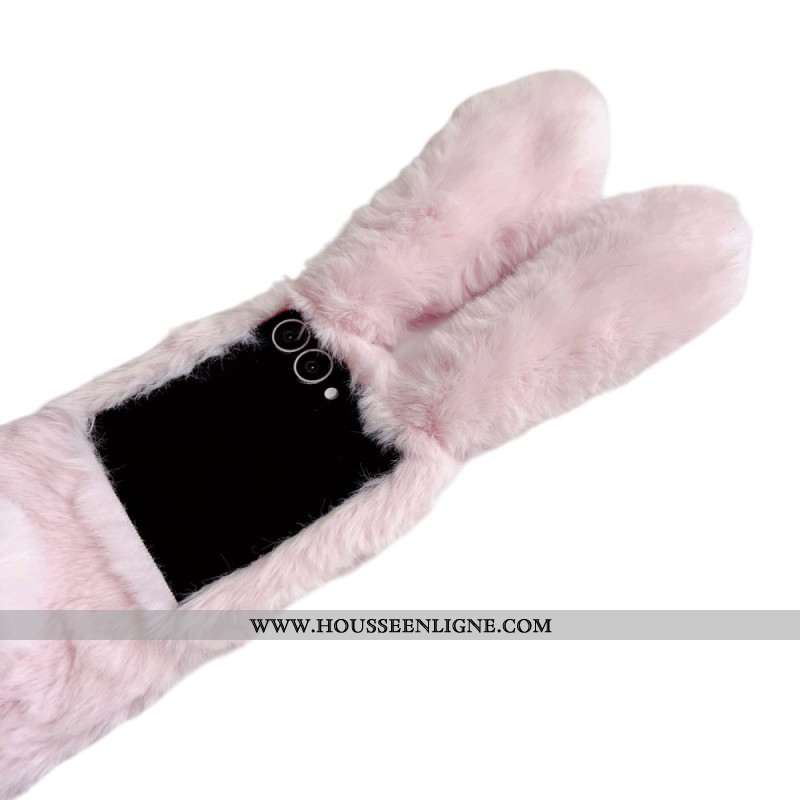 Coque Samsung Galaxy Z Flip 7 5G Oreilles de Lapin en Peluche