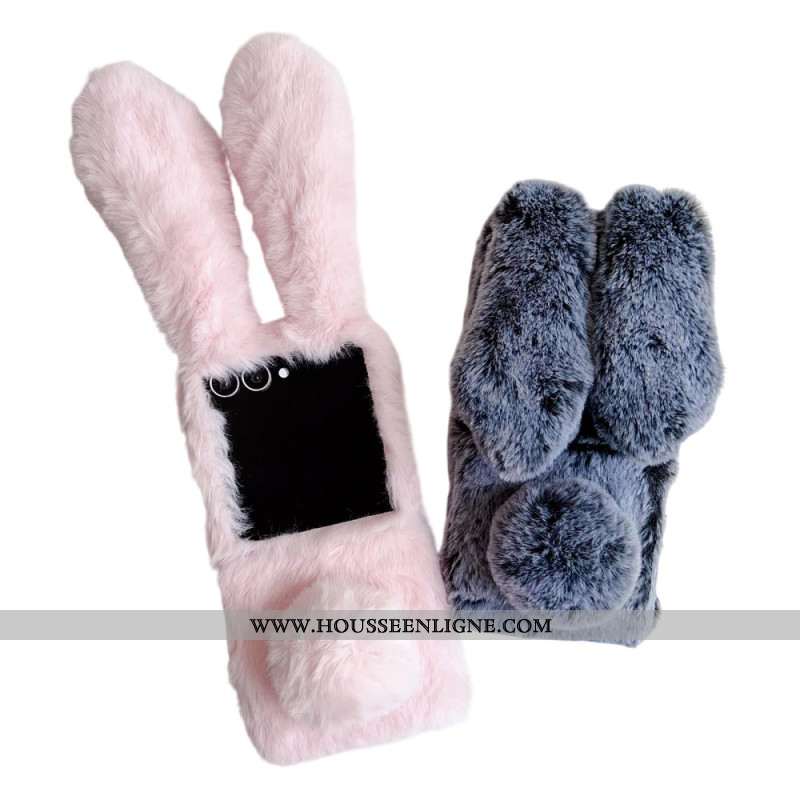 Coque Samsung Galaxy Z Flip 7 5G Oreilles de Lapin en Peluche