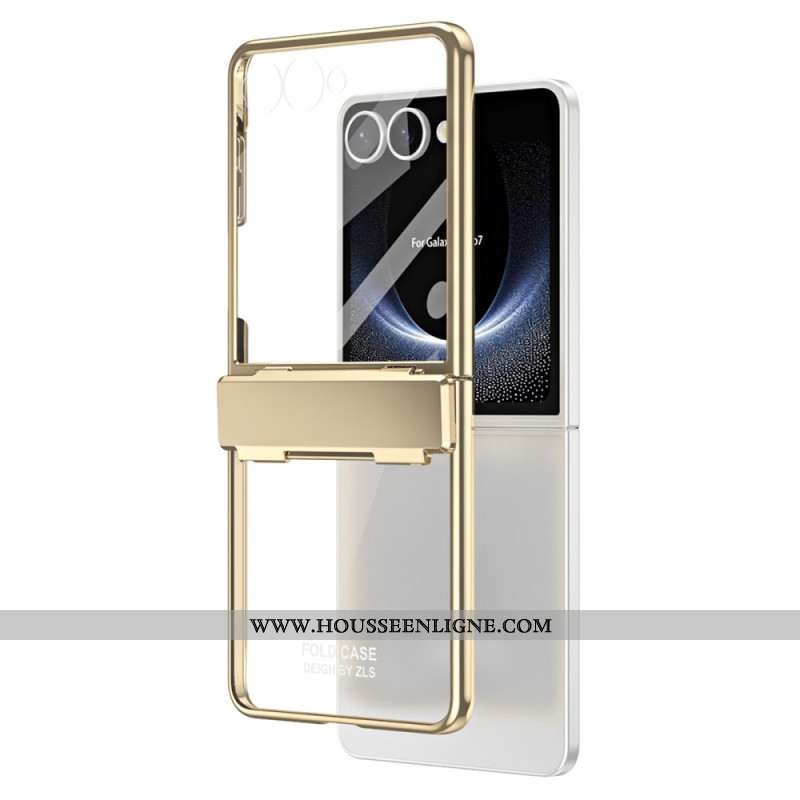 Coque Samsung Galaxy Z Flip 7 5G Rebord Métallisé avec Protecteur Écran