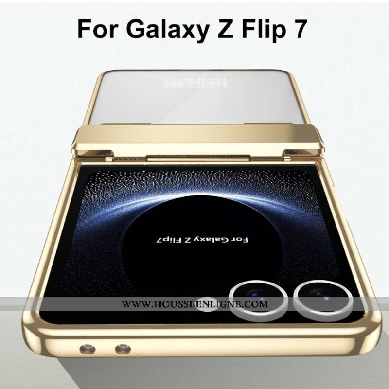 Coque Samsung Galaxy Z Flip 7 5G Rebord Métallisé avec Protecteur Écran