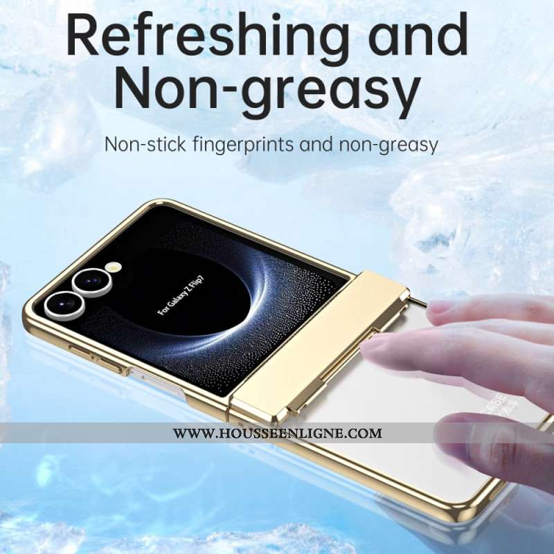 Coque Samsung Galaxy Z Flip 7 5G Rebord Métallisé avec Protecteur Écran