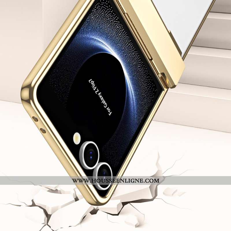 Coque Samsung Galaxy Z Flip 7 5G Rebord Métallisé avec Protecteur Écran