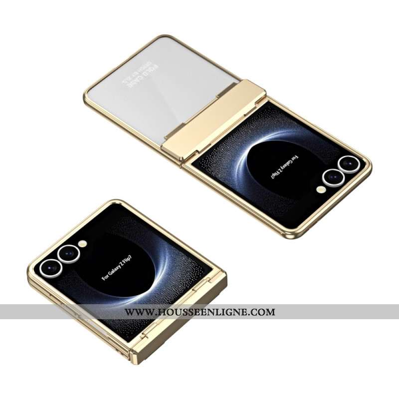 Coque Samsung Galaxy Z Flip 7 5G Rebord Métallisé avec Protecteur Écran