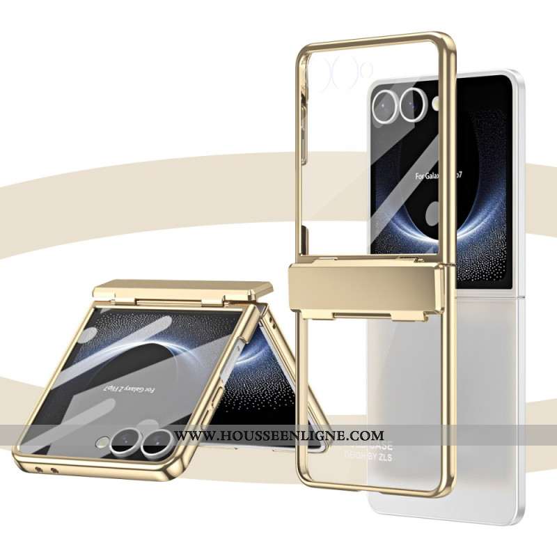 Coque Samsung Galaxy Z Flip 7 5G Rebord Métallisé avec Protecteur Écran