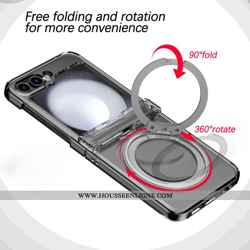 Coque Samsung Galaxy Z Flip 7 5G Support Magnétique Effet Métal