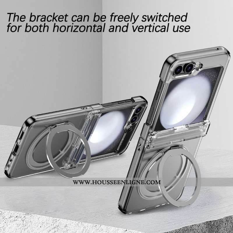 Coque Samsung Galaxy Z Flip 7 5G Support Magnétique Effet Métal