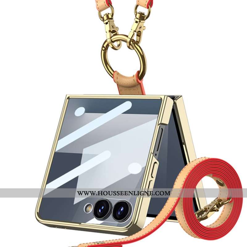 Coque Samsung Galaxy Z Flip 7 Anneau-Support et Bandoulière Détachable