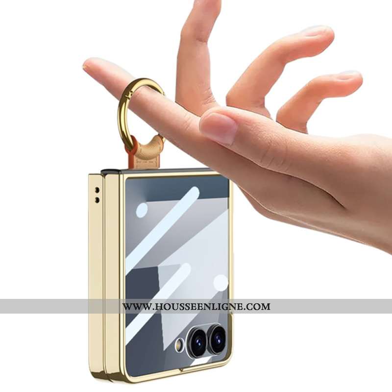 Coque Samsung Galaxy Z Flip 7 Anneau-Support et Bandoulière Détachable
