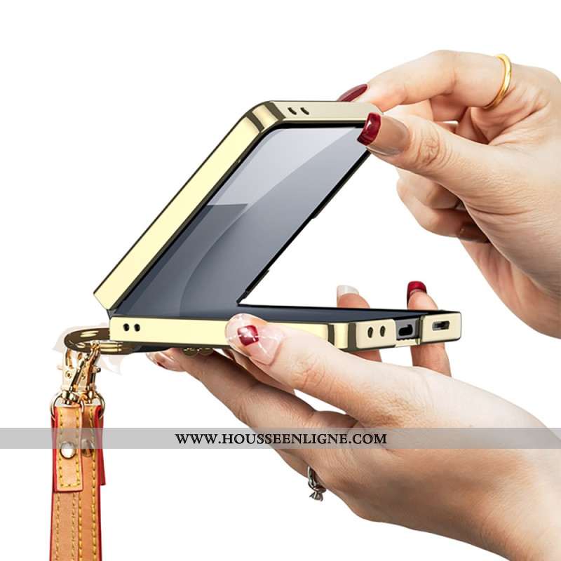 Coque Samsung Galaxy Z Flip 7 Anneau-Support et Bandoulière Détachable