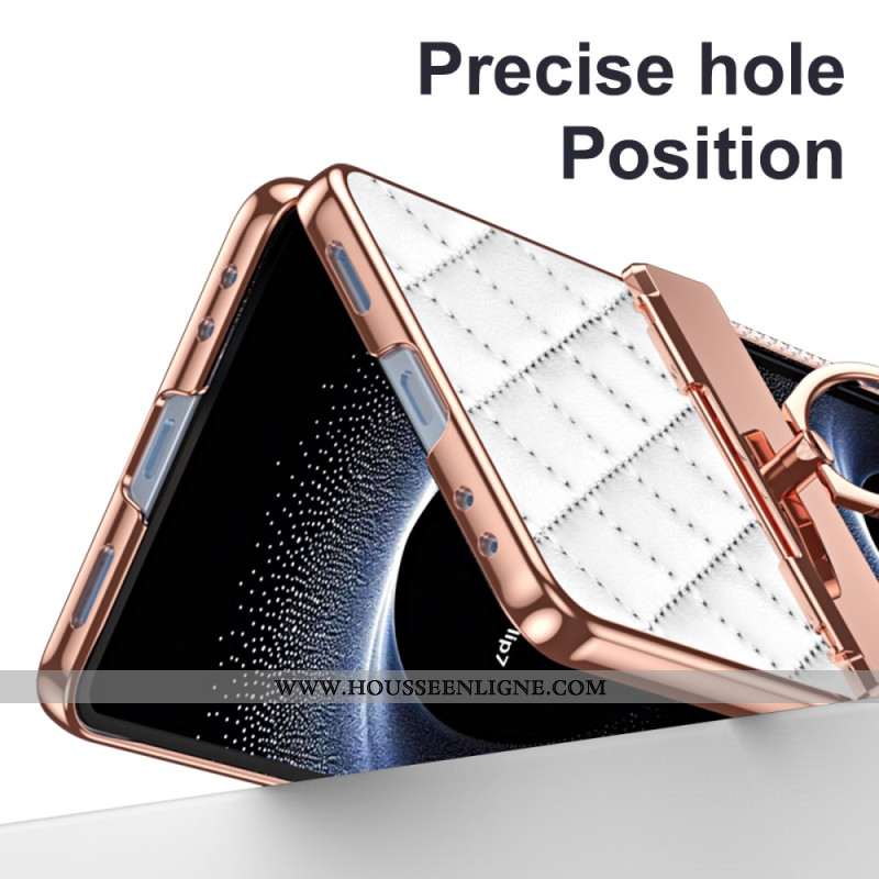 Coque Samsung Galaxy Z Flip 7 Anneau-Support et Décoration Strass