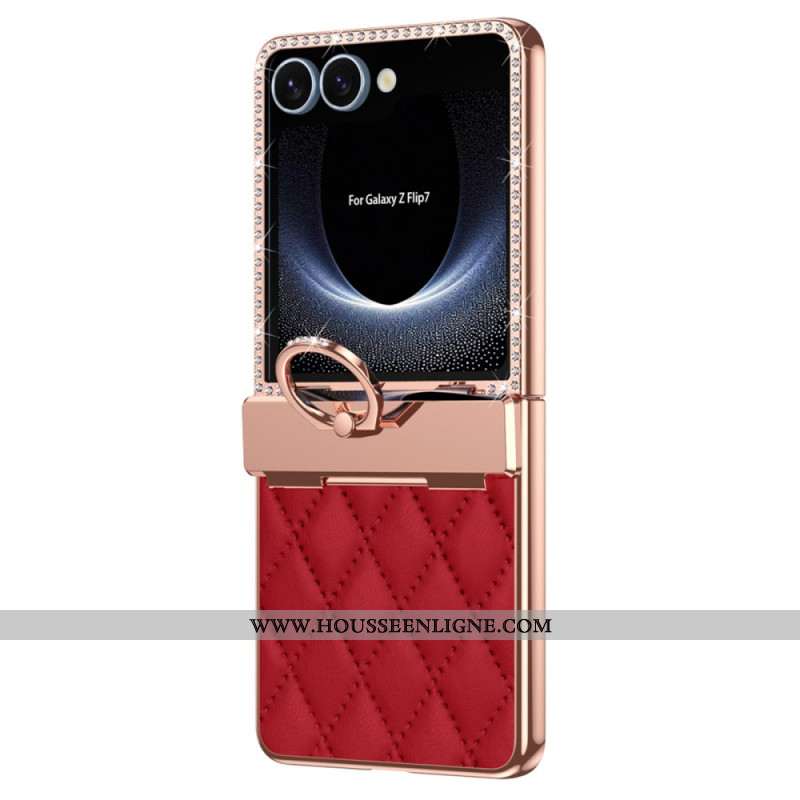 Coque Samsung Galaxy Z Flip 7 Anneau-Support et Protecteur Écran Arrière