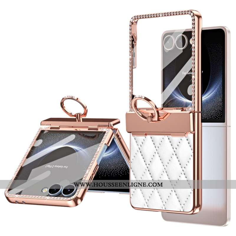Coque Samsung Galaxy Z Flip 7 Anneau-Support et Protecteur Écran Arrière