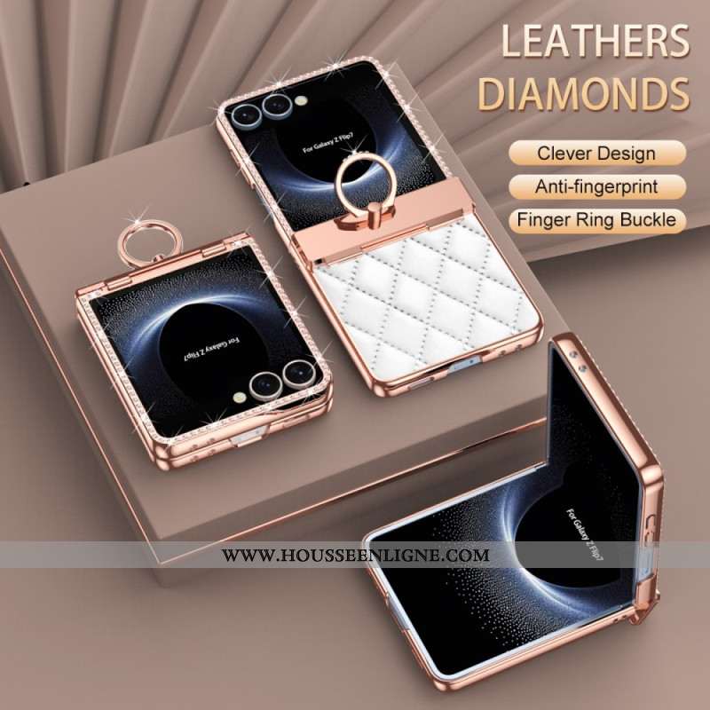 Coque Samsung Galaxy Z Flip 7 Anneau-Support et Protecteur Écran Arrière