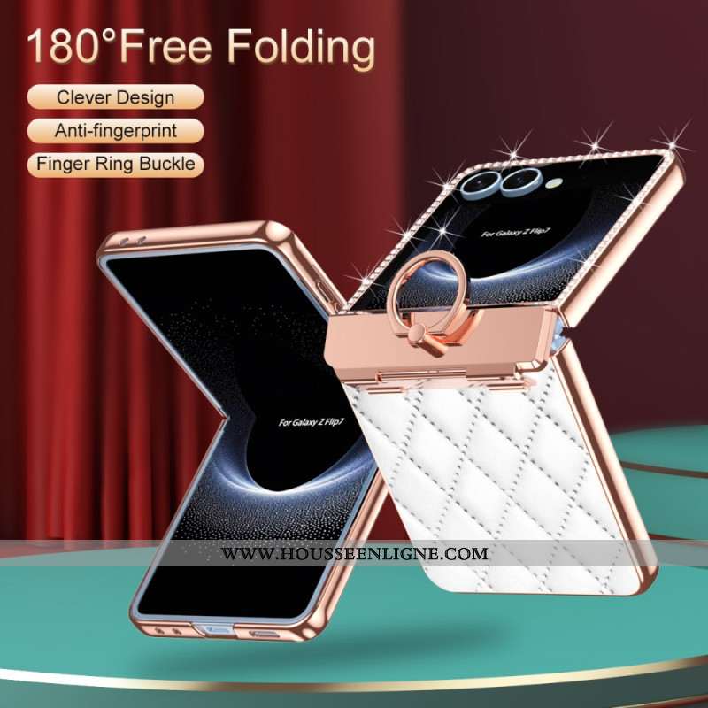 Coque Samsung Galaxy Z Flip 7 Anneau-Support et Protecteur Écran Arrière