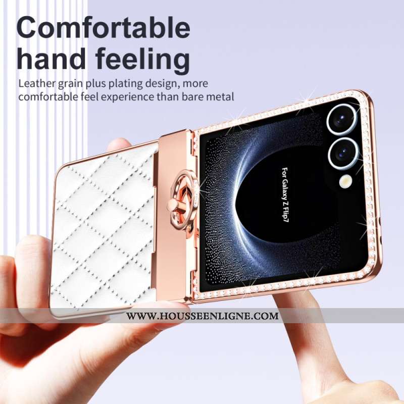 Coque Samsung Galaxy Z Flip 7 Anneau-Support et Protecteur Écran Arrière
