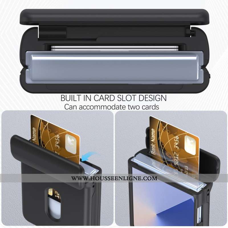 Coque Samsung Galaxy Z Flip 7 Charnière à Ressort et Porte-Carte