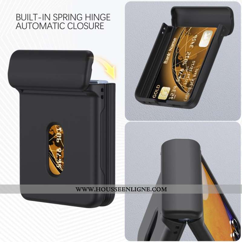 Coque Samsung Galaxy Z Flip 7 Charnière à Ressort et Porte-Carte