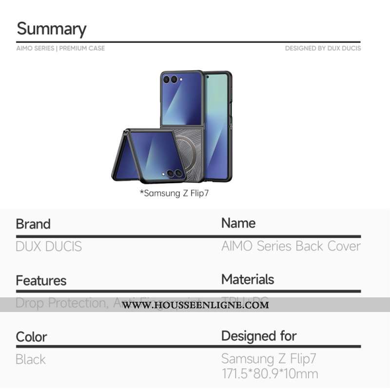Coque Samsung Galaxy Z Flip 7 Compatible MagSafe Aimo Series Dux Ducis