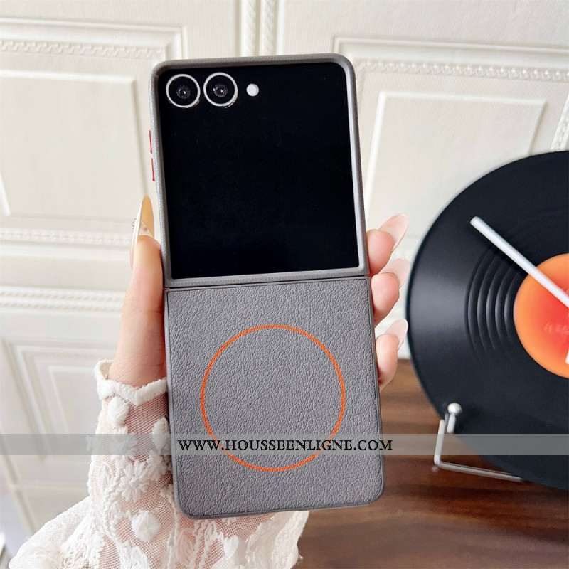 Coque Samsung Galaxy Z Flip 7 Compatible MagSafe Anneau Orange