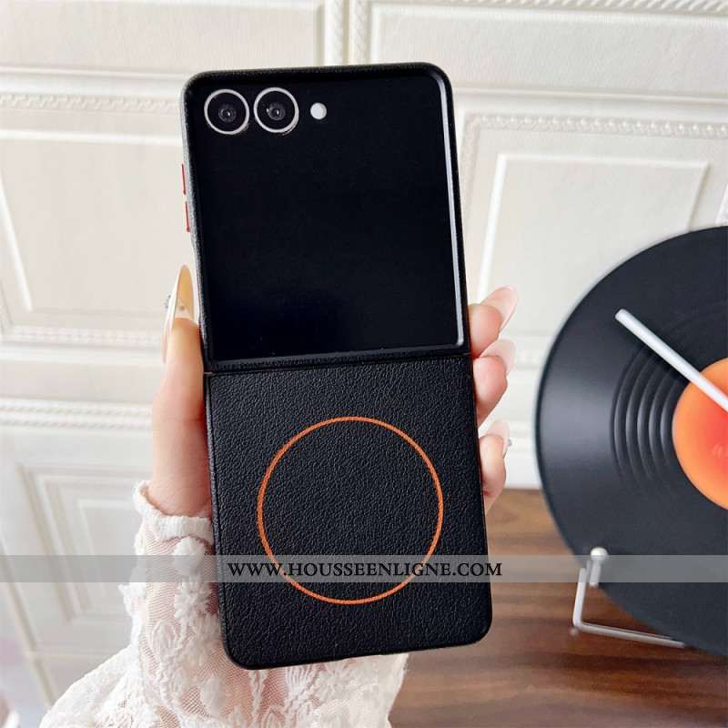 Coque Samsung Galaxy Z Flip 7 Compatible MagSafe Anneau Orange