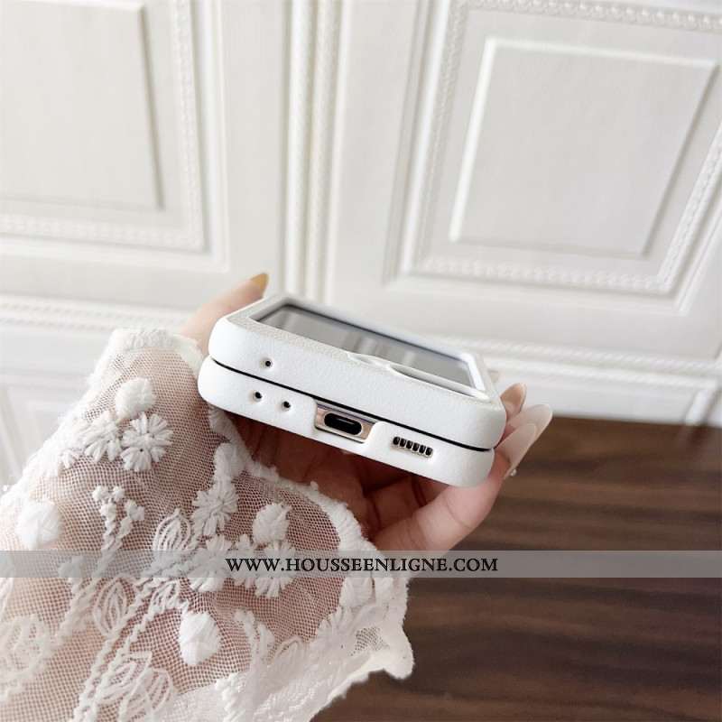 Coque Samsung Galaxy Z Flip 7 Compatible MagSafe Anneau Orange