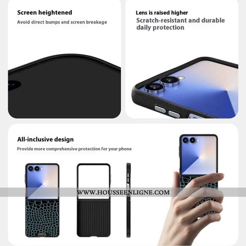 Coque Samsung Galaxy Z Flip 7 Compatible MagSafe Texture Crocodile ABEEL