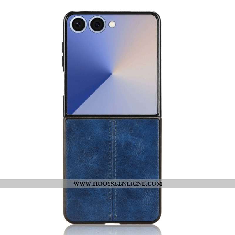 Coque Samsung Galaxy Z Flip 7 Effet Cuir Couture