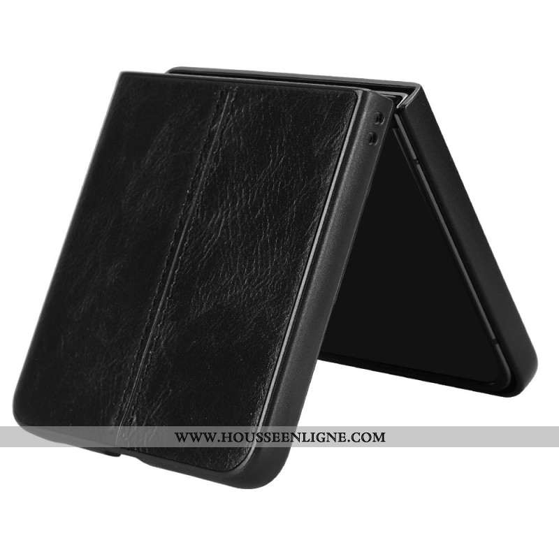 Coque Samsung Galaxy Z Flip 7 Effet Cuir Couture