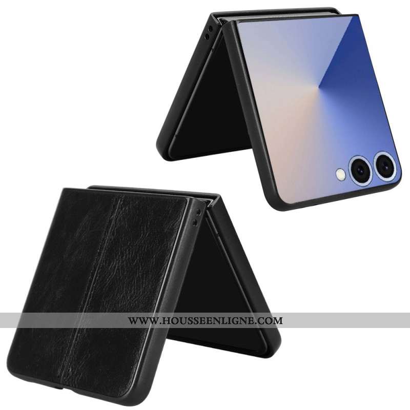 Coque Samsung Galaxy Z Flip 7 Effet Cuir Couture