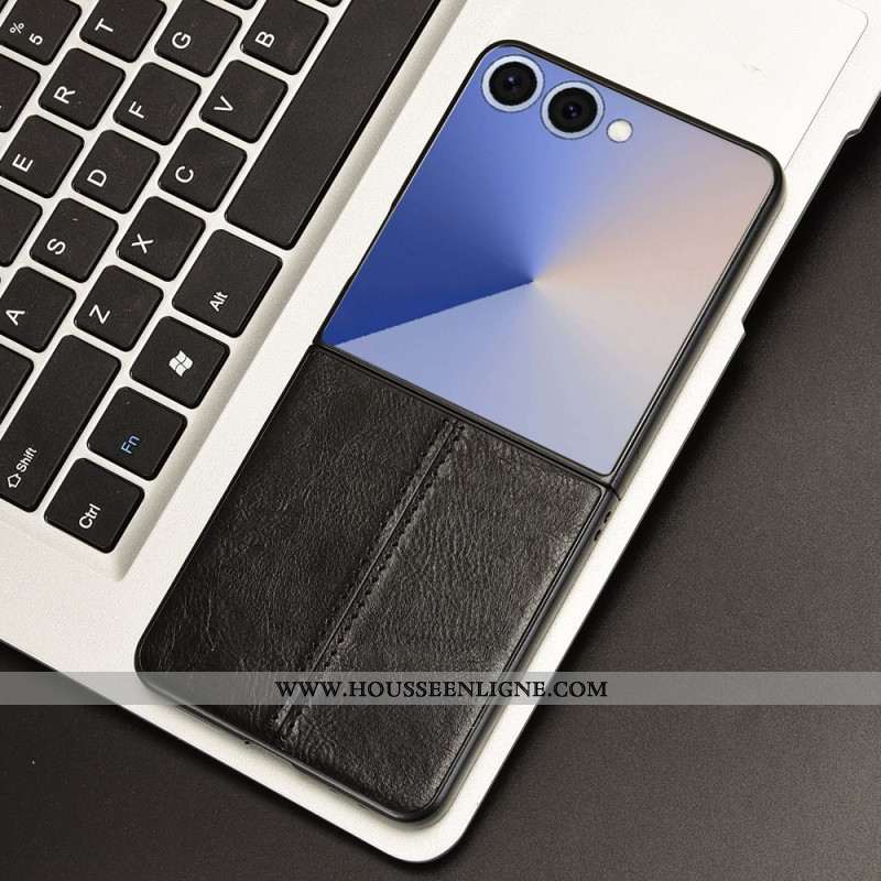 Coque Samsung Galaxy Z Flip 7 Effet Cuir Couture