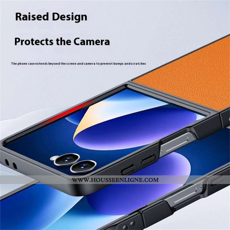 Coque Samsung Galaxy Z Flip 7 Effet Cuir