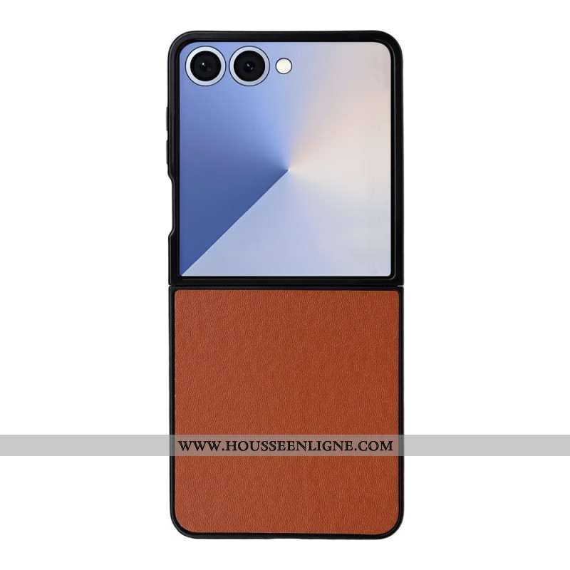 Coque Samsung Galaxy Z Flip 7 Effet Cuir Monochrome