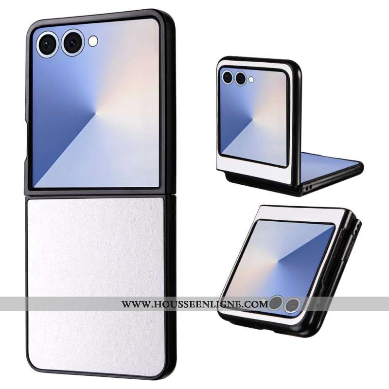 Coque Samsung Galaxy Z Flip 7 Effet Cuir Monochrome